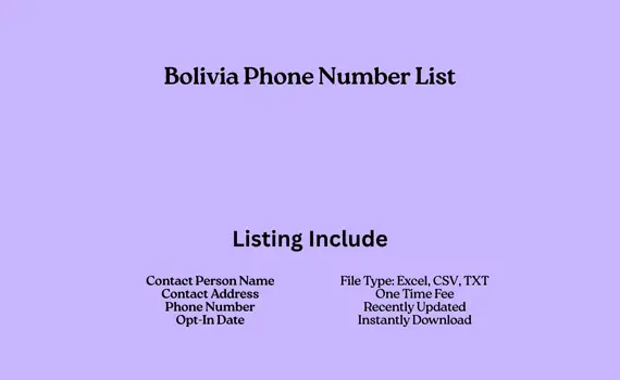 Bolivia phone number list