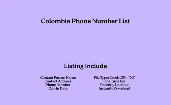 Colombia phone number list
