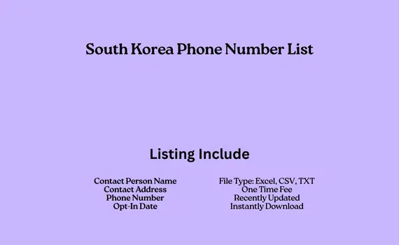 South Korea phone number list