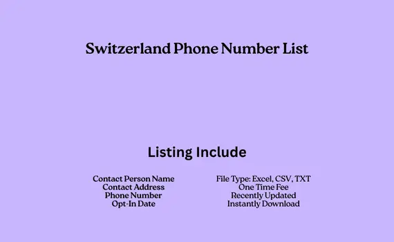 Switzerland phone number list