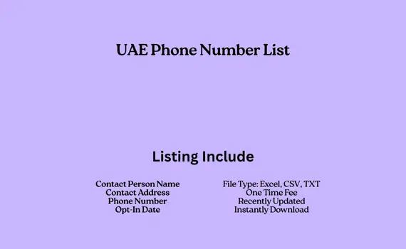 UAE phone number list